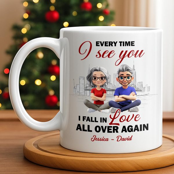 Every Time I See You, I Fall In Love All Over Again - Personalized Custom Coffee Mug - CPL1027_MG