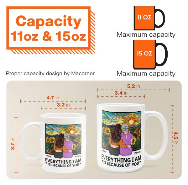 Everything I Am Is Because Of You - New Version - Personalized Mug Everything I Am Is Because Of You - New Version - Personalized Mug