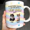 Everything Tastes Better With Cat Hair In It, Cats and Paw Prints - Personalized Custom Coffee Mug - CAT029_MG Everything Tastes Better With Cat Hair In It, Cats and Paw Prints - Personalized Custom Coffee Mug - CAT029_MG