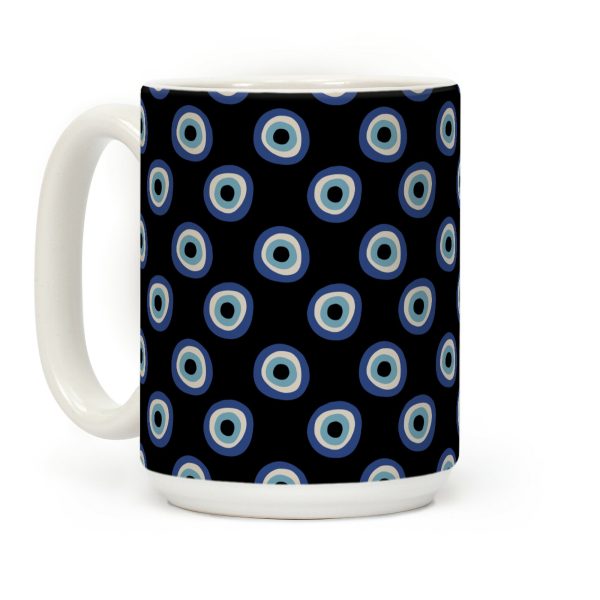 Evil Eye Pattern Black Coffee Mug Evil Eye Pattern Black Coffee Mug