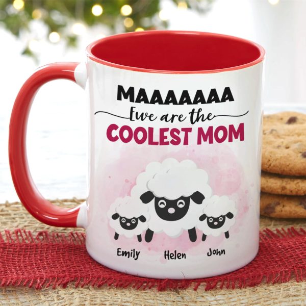 Ewe Are The Coolest Mom, Gift For Mom, Personalized Mug, Sheep Mug, Mother's Day Gift
