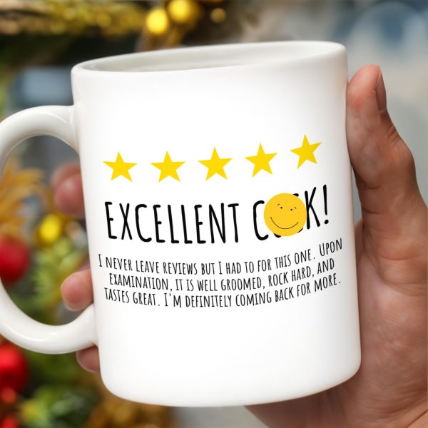 Excellent Cook Appreciation Quote With Stars And Smiley - Personalized Custom Coffee Mug - CPL101_MG Excellent Cook Appreciation Quote With Stars And Smiley - Personalized Custom Coffee Mug - CPL101_MG
