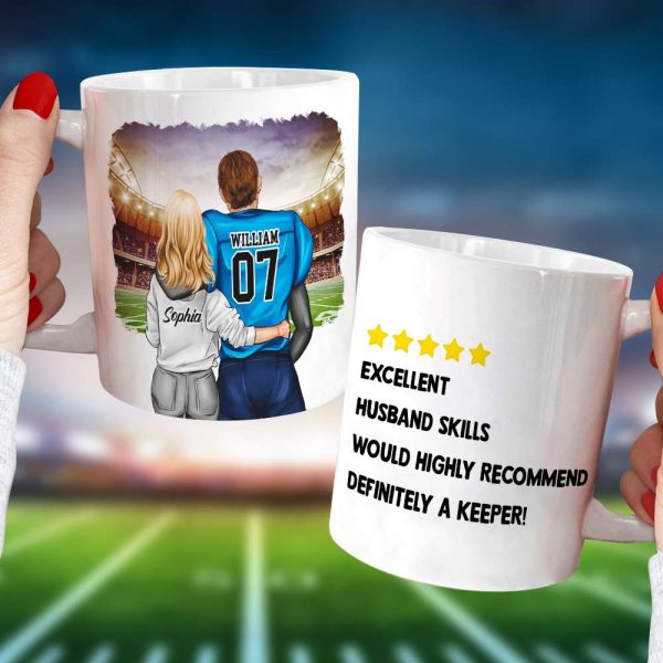 Excellent Husband Skill, Gift For Him, Personalized Mug, Football Couple Mug, Couple Gift Excellent Husband Skill, Gift For Him, Personalized Mug, Football Couple Mug, Couple Gift