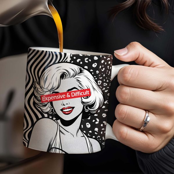 Expensive & Difficult Pop Art Style Mug - Personalized Custom Coffee Mug - DTG006_MG Expensive & Difficult Pop Art Style Mug - Personalized Custom Coffee Mug - DTG006_MG