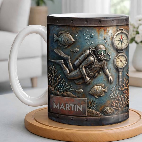Explore The Ocean's Beauty With Steampunk Diver Art - Personalized Custom Coffee Mug - HOB039_MG Explore The Ocean's Beauty With Steampunk Diver Art - Personalized Custom Coffee Mug - HOB039_MG