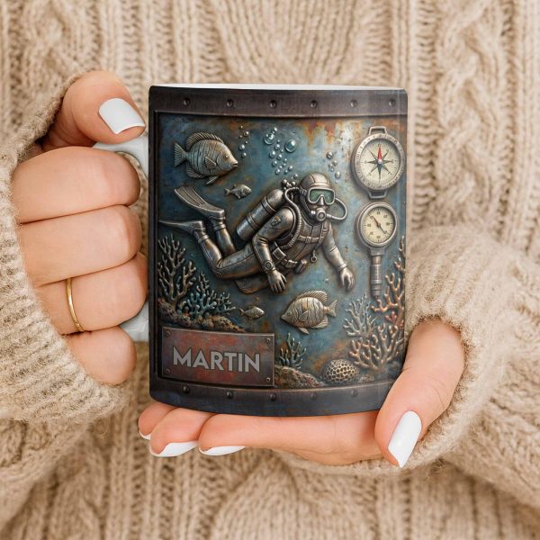 Explore The Ocean's Beauty With Steampunk Diver Art - Personalized Custom Coffee Mug - HOB039_MG Explore The Ocean's Beauty With Steampunk Diver Art - Personalized Custom Coffee Mug - HOB039_MG