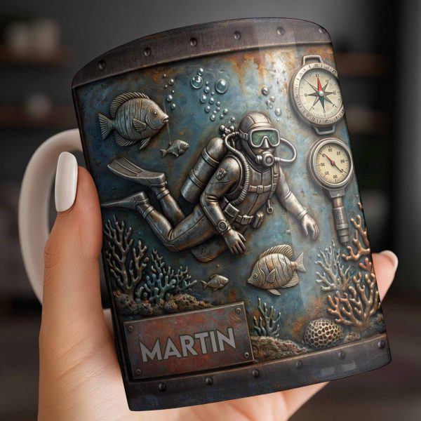 Explore The Ocean's Beauty With Steampunk Diver Art - Personalized Custom Coffee Mug - HOB039_MG Explore The Ocean's Beauty With Steampunk Diver Art - Personalized Custom Coffee Mug - HOB039_MG