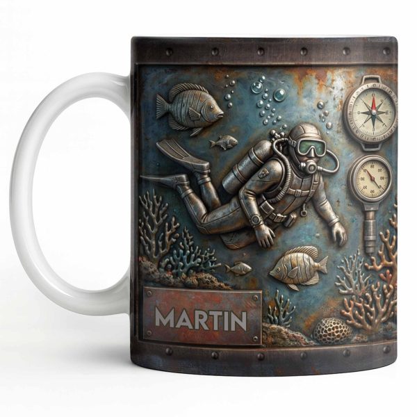 Explore The Ocean's Beauty With Steampunk Diver Art - Personalized Custom Coffee Mug - HOB039_MG Explore The Ocean's Beauty With Steampunk Diver Art - Personalized Custom Coffee Mug - HOB039_MG