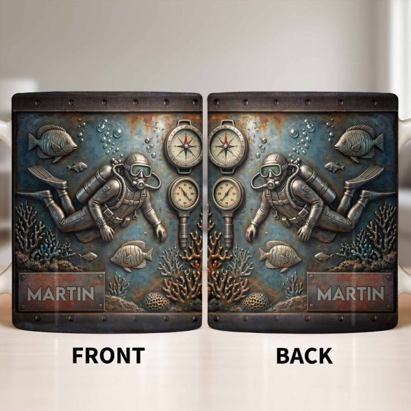 Explore The Ocean's Beauty With Steampunk Diver Art - Personalized Custom Coffee Mug - HOB039_MG Explore The Ocean's Beauty With Steampunk Diver Art - Personalized Custom Coffee Mug - HOB039_MG