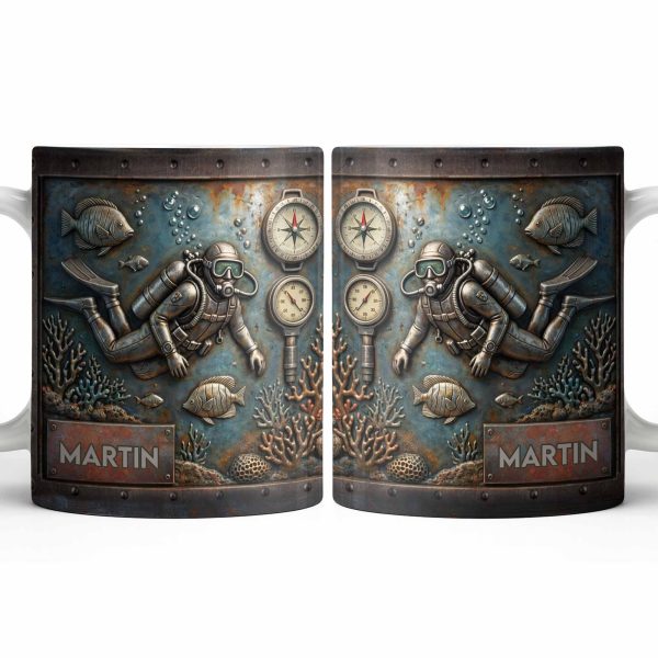 Explore The Ocean's Beauty With Steampunk Diver Art - Personalized Custom Coffee Mug - HOB039_MG Explore The Ocean's Beauty With Steampunk Diver Art - Personalized Custom Coffee Mug - HOB039_MG
