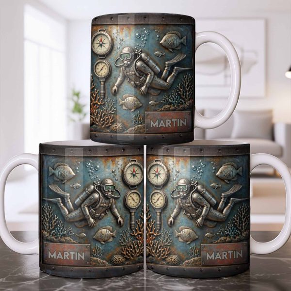 Explore The Ocean's Beauty With Steampunk Diver Art - Personalized Custom Coffee Mug - HOB039_MG Explore The Ocean's Beauty With Steampunk Diver Art - Personalized Custom Coffee Mug - HOB039_MG