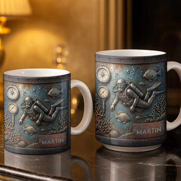 Explore The Ocean's Beauty With Steampunk Diver Art - Personalized Custom Coffee Mug - HOB039_MG Explore The Ocean's Beauty With Steampunk Diver Art - Personalized Custom Coffee Mug - HOB039_MG
