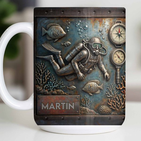 Explore The Ocean's Beauty With Steampunk Diver Art - Personalized Custom Coffee Mug - HOB039_MG Explore The Ocean's Beauty With Steampunk Diver Art - Personalized Custom Coffee Mug - HOB039_MG