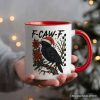 F-CAW-F Christmas Raven Personalized Mug, Holiday Crow Festive Gift with Custom Name F-CAW-F Christmas Raven Personalized Mug, Holiday Crow Festive Gift with Custom Name