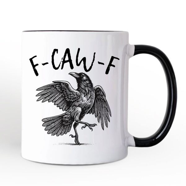 F-CAW-F Gothic Raven Personalized Mug, Snarky Halloween Gift with Custom Name F-CAW-F Gothic Raven Personalized Mug, Snarky Halloween Gift with Custom Name
