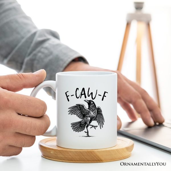 F-CAW-F Gothic Raven Personalized Mug, Snarky Halloween Gift with Custom Name F-CAW-F Gothic Raven Personalized Mug, Snarky Halloween Gift with Custom Name