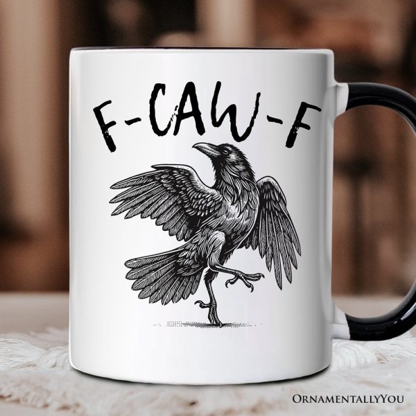 F-CAW-F Gothic Raven Personalized Mug, Snarky Halloween Gift with Custom Name F-CAW-F Gothic Raven Personalized Mug, Snarky Halloween Gift with Custom Name