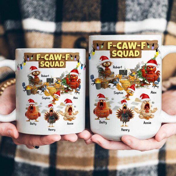 F-Caw-F Squad - Funny Exchange Gift For Coworker Team White Elephant Party - Personalized Mug F-Caw-F Squad - Funny Exchange Gift For Coworker Team White Elephant Party - Personalized Mug