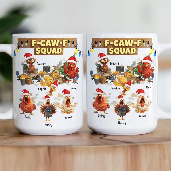 F-Caw-F Squad - Funny Exchange Gift For Coworker Team White Elephant Party - Personalized Mug F-Caw-F Squad - Funny Exchange Gift For Coworker Team White Elephant Party - Personalized Mug