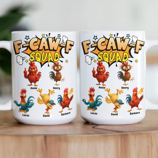 F-Caw-F Squad Funny Exchange Gift, White Elephant Gift For Team - Personalized Mug F-Caw-F Squad Funny Exchange Gift, White Elephant Gift For Team - Personalized Mug