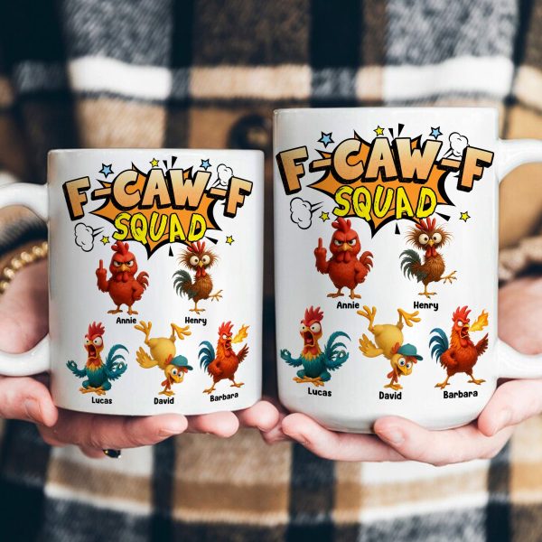 F-Caw-F Squad Funny Exchange Gift, White Elephant Gift For Team - Personalized Mug F-Caw-F Squad Funny Exchange Gift, White Elephant Gift For Team - Personalized Mug
