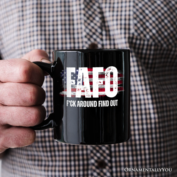 FAFO USA Flag Personalized Mug, F Around Find Out Patriotic Humor Gift with Custom Name FAFO USA Flag Personalized Mug, F Around Find Out Patriotic Humor Gift with Custom Name