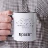 Faith Can Move Mountains Matthew 1720 Christian Personalized Mug, Minimalist Mountain Religious Gift with Custom Name Faith Can Move Mountains Matthew 1720 Christian Personalized Mug, Minimalist Mountain Religious Gift with Custom Name