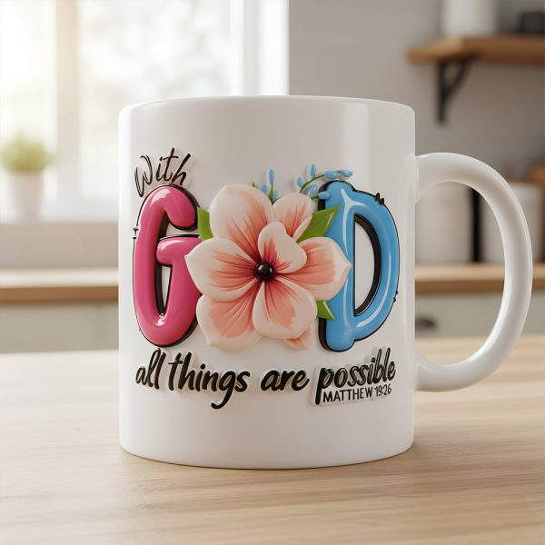 Faith & Flowers Mug Personalized Gifts For Christian 08HUDT261125