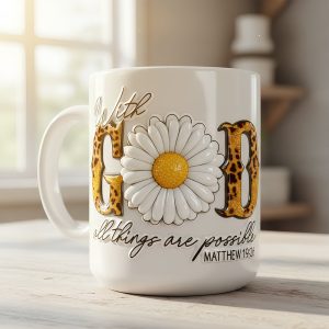 Faith & Flowers Mug Personalized Gifts For Christian 08HUDT261125