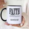 Faith Matthew 17:20 Christian Personalized Mug, Minimal Bible Verse Inspirational Gift with Custom Name Faith Matthew 17:20 Christian Personalized Mug, Minimal Bible Verse Inspirational Gift with Custom Name