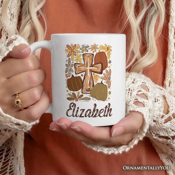 Fall Blessings Personalized Mug, Autumn Christian Faith Gift with Custom Name Fall Blessings Personalized Mug, Autumn Christian Faith Gift with Custom Name