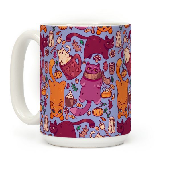 Fall Cats Pattern Coffee Mug Fall Cats Pattern Coffee Mug