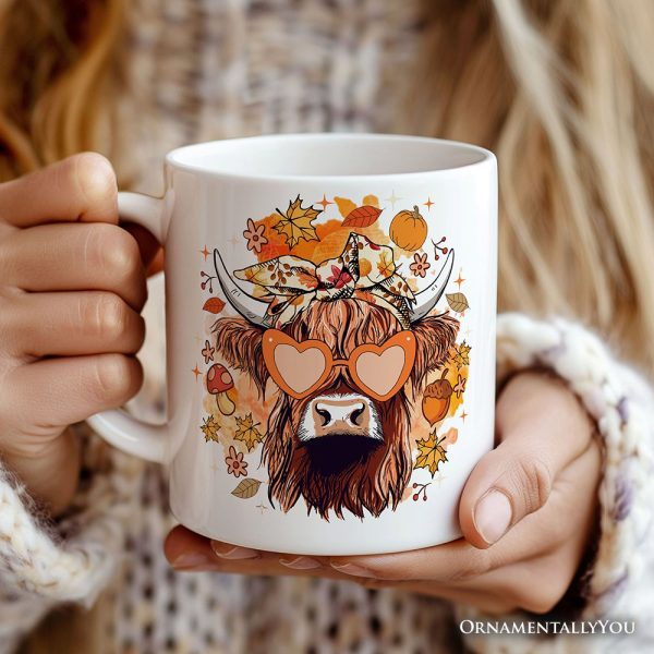 Fall Highland Cow Personalized Mug, Messy Bun Howdy Gift with Autumn Vibes and Custom Name Fall Highland Cow Personalized Mug, Messy Bun Howdy Gift with Autumn Vibes and Custom Name