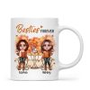 Fall Season Besties Sisters Sitting Table Personalized Mug
