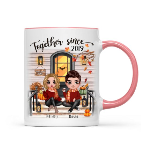 Fall Season Couple Front Porch Personalized Mug Fall Season Couple Front Porch Personalized Mug