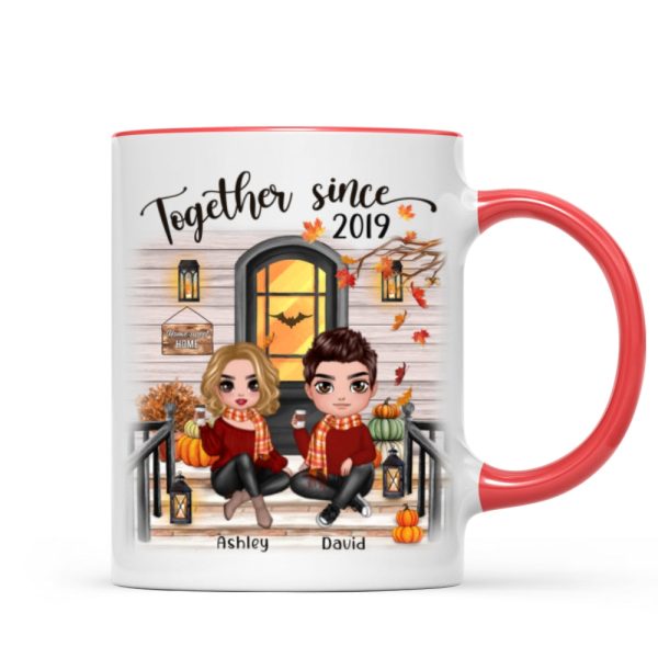 Fall Season Couple Front Porch Personalized Mug Fall Season Couple Front Porch Personalized Mug