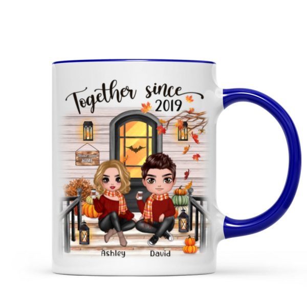 Fall Season Couple Front Porch Personalized Mug Fall Season Couple Front Porch Personalized Mug