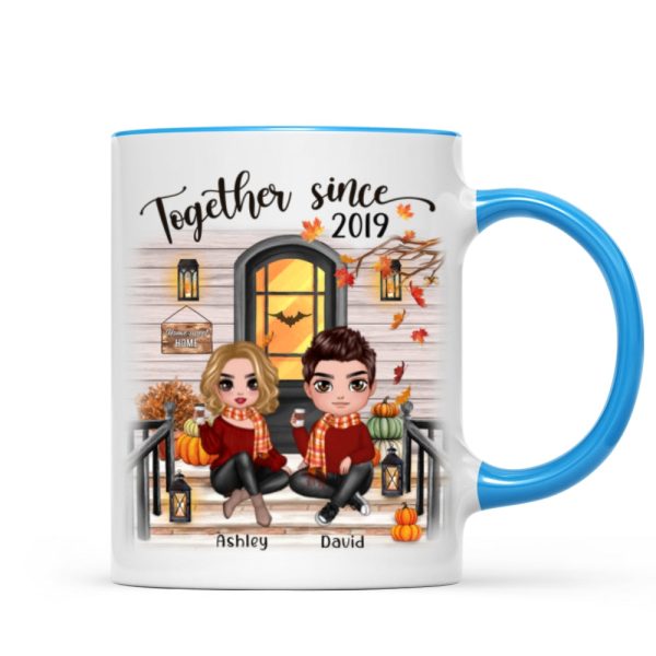 Fall Season Couple Front Porch Personalized Mug Fall Season Couple Front Porch Personalized Mug