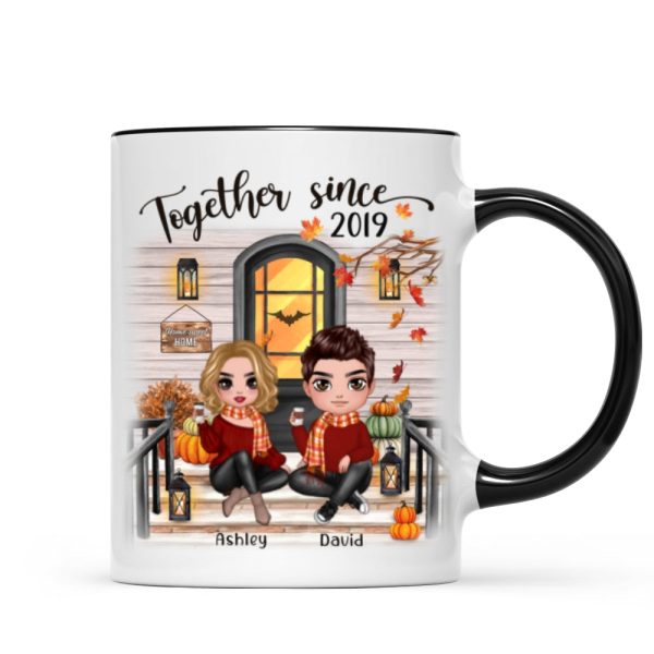 Fall Season Couple Front Porch Personalized Mug Fall Season Couple Front Porch Personalized Mug