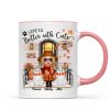 Fall Season Doll Cat Mom Front Porch Personalized Mug Fall Season Doll Cat Mom Front Porch Personalized Mug