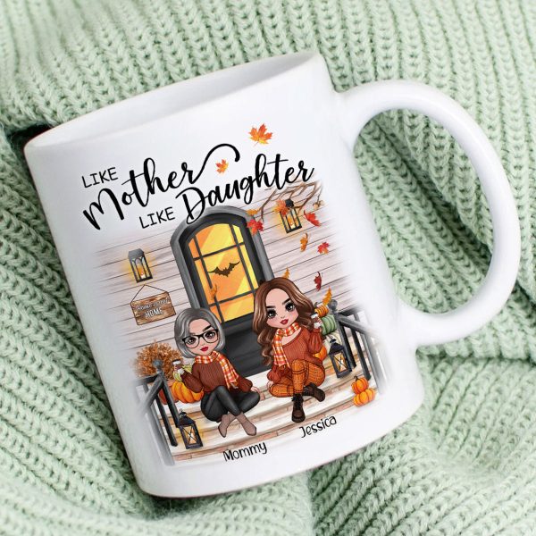 Fall Season Like Mother Like Daughter Front Porch Personalized Mug