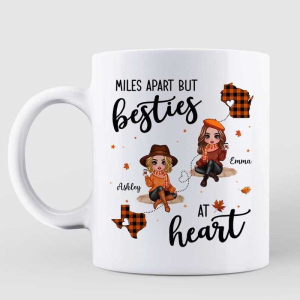 Fall Season Plaid Long Distance Doll Besties Personalized Mug Fall Season Plaid Long Distance Doll Besties Personalized Mug