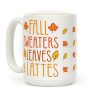 Fall Sweaters Leaves & Lattes Coffee Mug