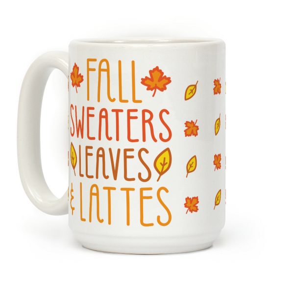 Fall Sweaters Leaves & Lattes Coffee Mug