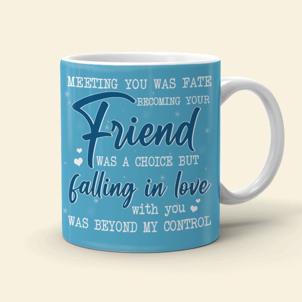 Falling In Love With You, Anniversary Couple Chilling White Edge to Edge Mug