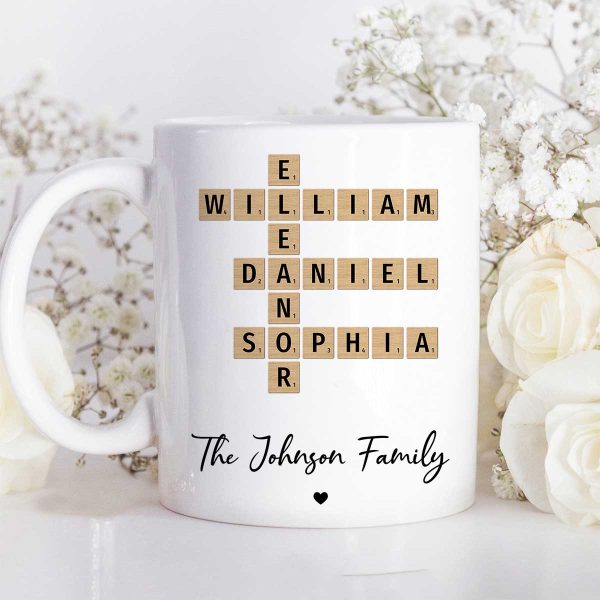 Family Crossword Puzzle Art Gift For Family Friends Personalized Mug Family Crossword Puzzle Art Gift For Family Friends Personalized Mug