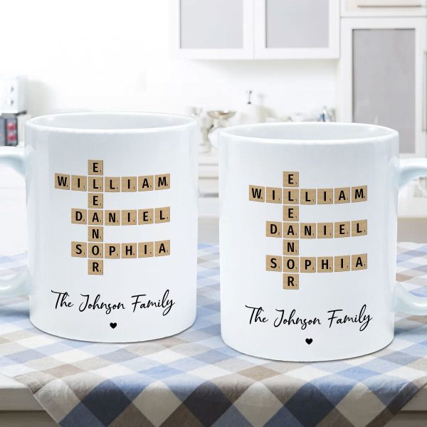 Family Crossword Puzzle Art Gift For Family Friends Personalized Mug Family Crossword Puzzle Art Gift For Family Friends Personalized Mug