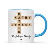 Family Crossword Puzzle Art Gift For Family Friends Personalized Mug Family Crossword Puzzle Art Gift For Family Friends Personalized Mug
