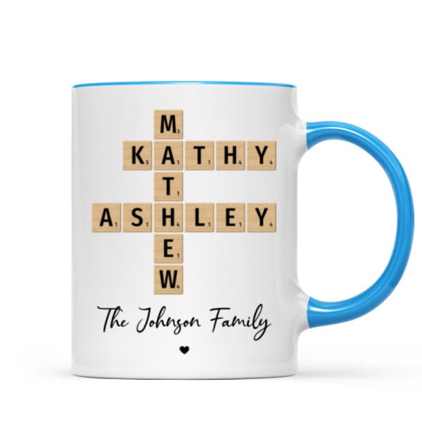 Family Crossword Puzzle Art Gift For Family Friends Personalized Mug Family Crossword Puzzle Art Gift For Family Friends Personalized Mug