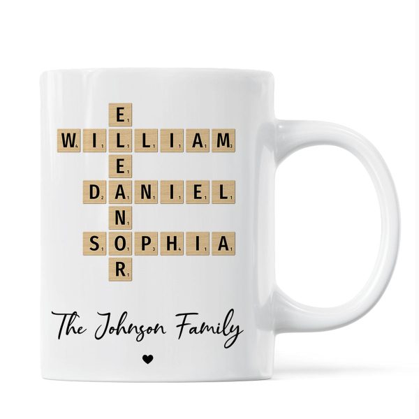 Family Crossword Puzzle Art Gift For Family Friends Personalized Mug Family Crossword Puzzle Art Gift For Family Friends Personalized Mug